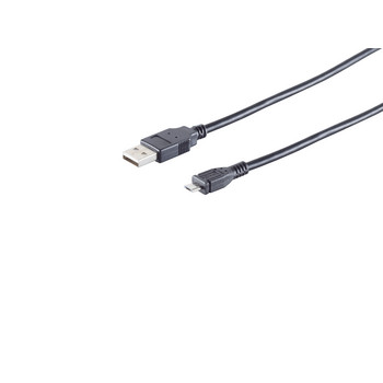 USB-A Adapterkabel, Micro-B, 2.0, schwarz, 5m