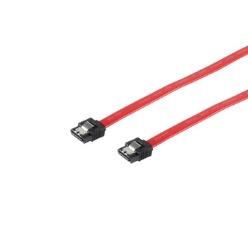 SATA 6Gb/s Verbindungskabel, Metallclip, rot, 0,5m